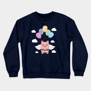 cute flying pig Crewneck Sweatshirt